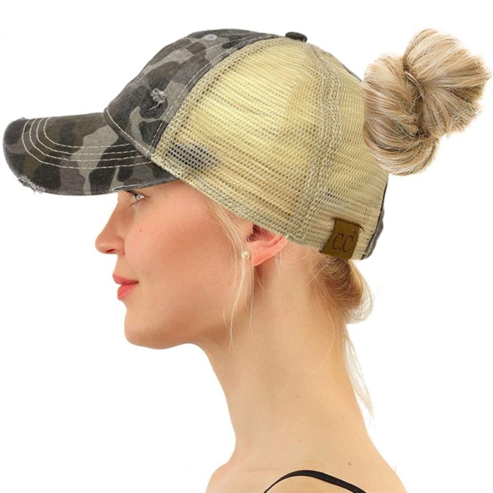 C.C. Ponytail cross cross Baseball Trucker Hat